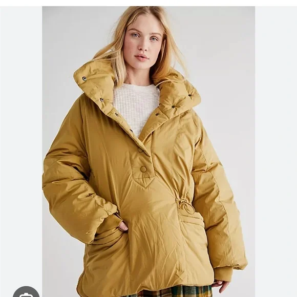 New With Tags -We The Free Golden Puffer Jacket - Picture 2 of 13